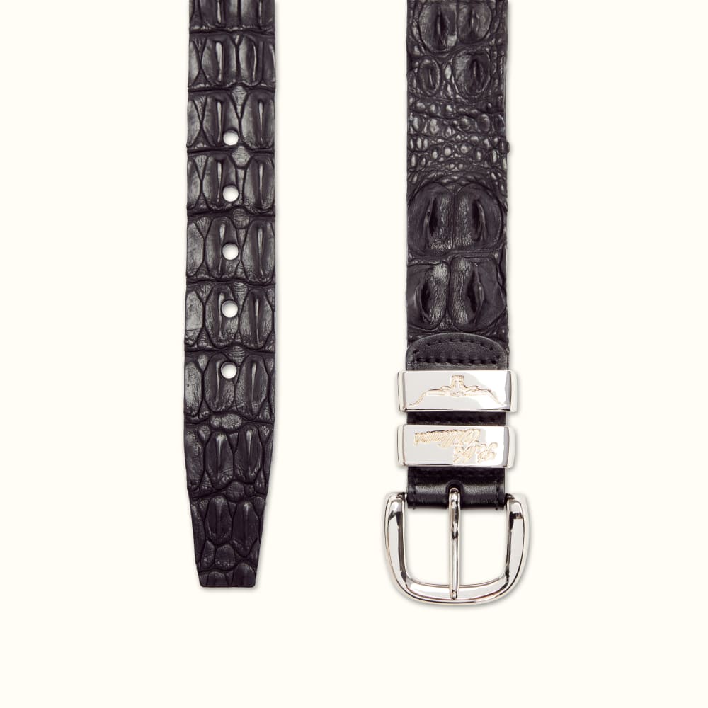 Black 1 1/2 Crocodile Belt, R.M.Williams Belts