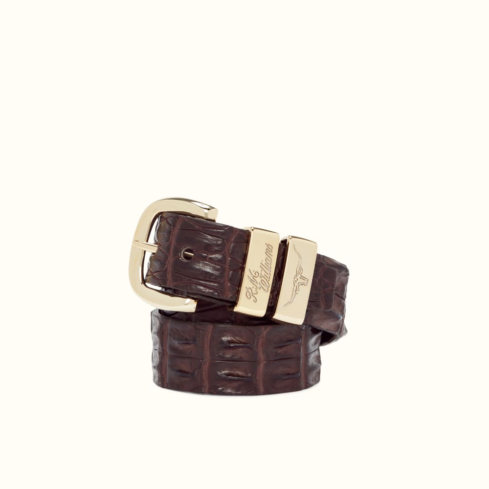 Chestnut 1 1/2 Crocodile Belt, R.M.Williams Belts