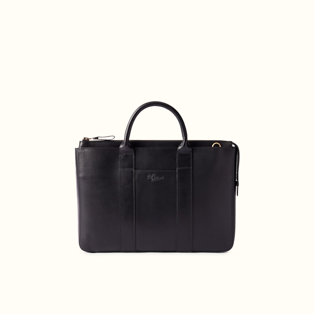 Slim black briefcase top