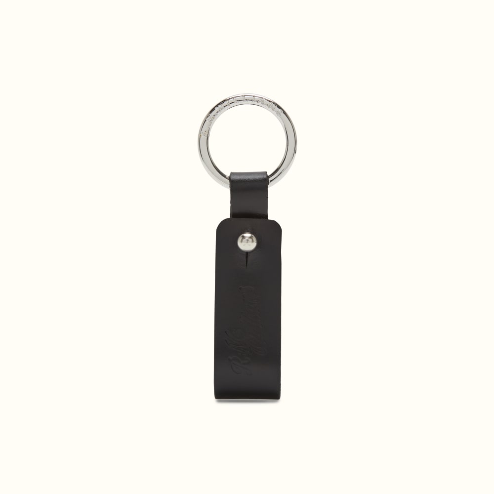 Black Leather Key Fob, Made in USA
