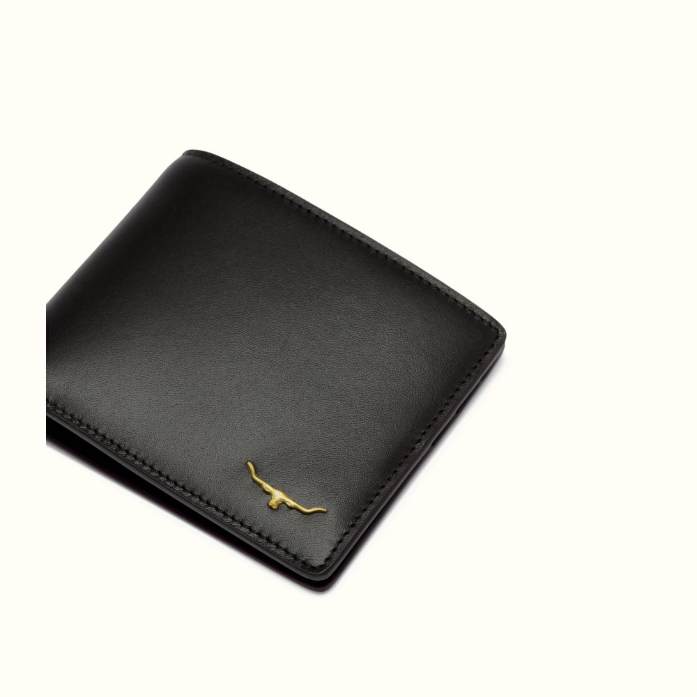 Black Leather Slender Bifold Wallet