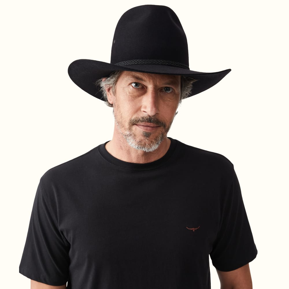 Black Akubra Longhorn Hat R.M.Williams Hats R.M.Williams United Kingdom