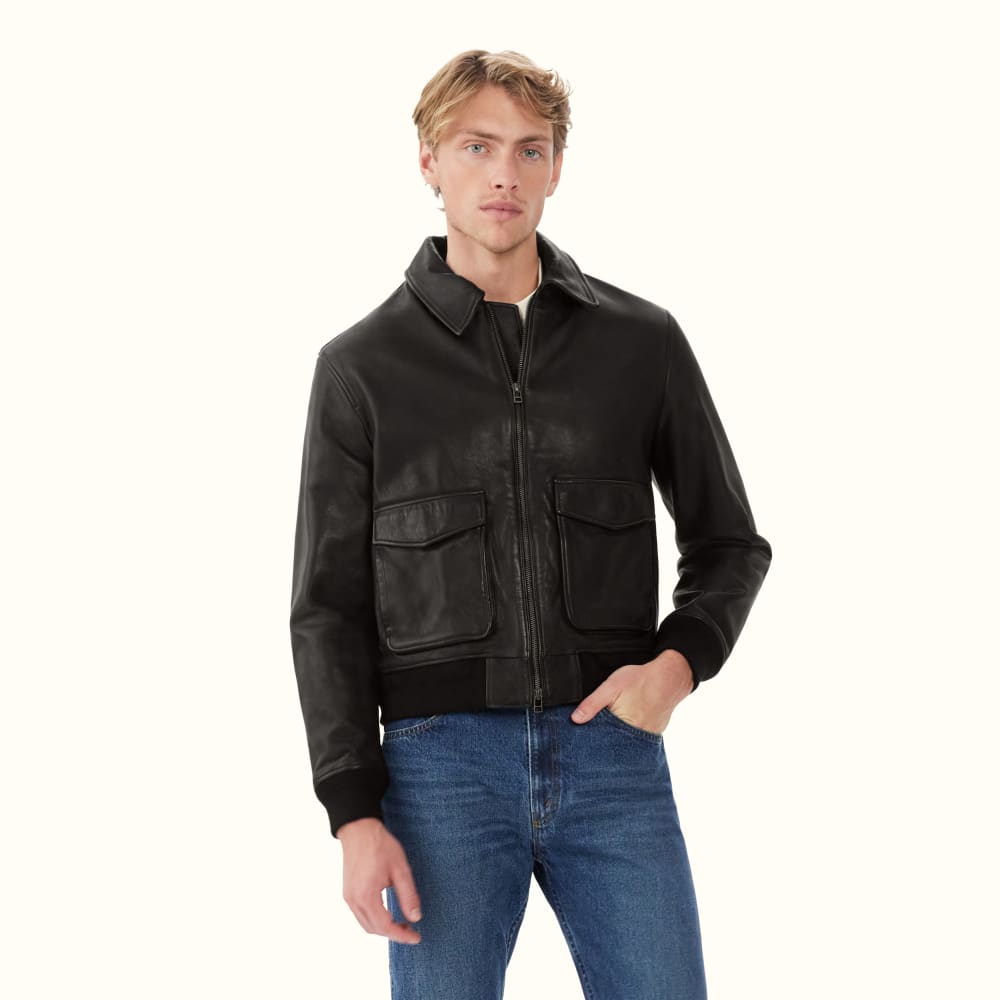 Classic Leather Bomber Jacket (A-2)