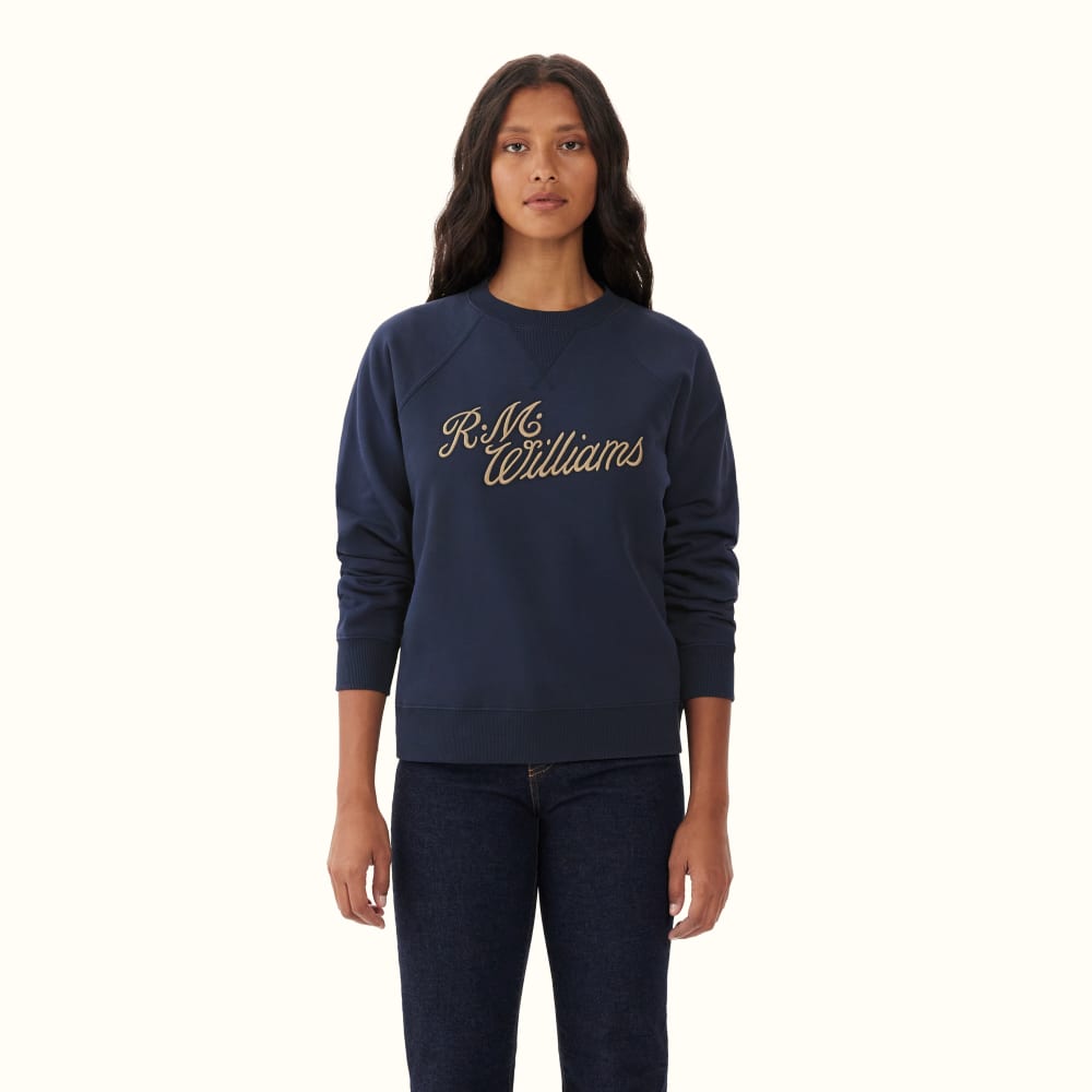 R M Williams R.M.W. Women's Script Crew Neck Sweater