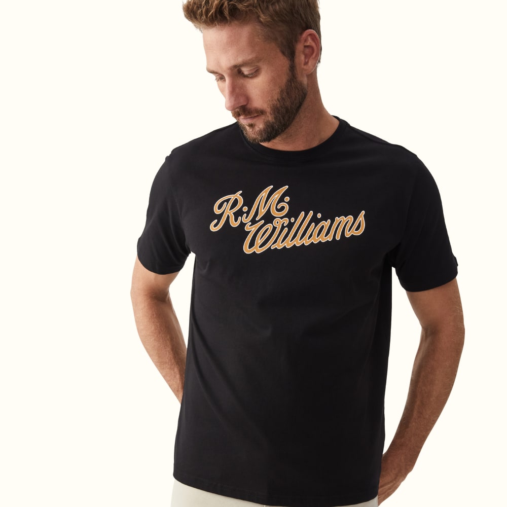 Black/White R.M.W. Script T-Shirt, R.M.Williams T-Shirts