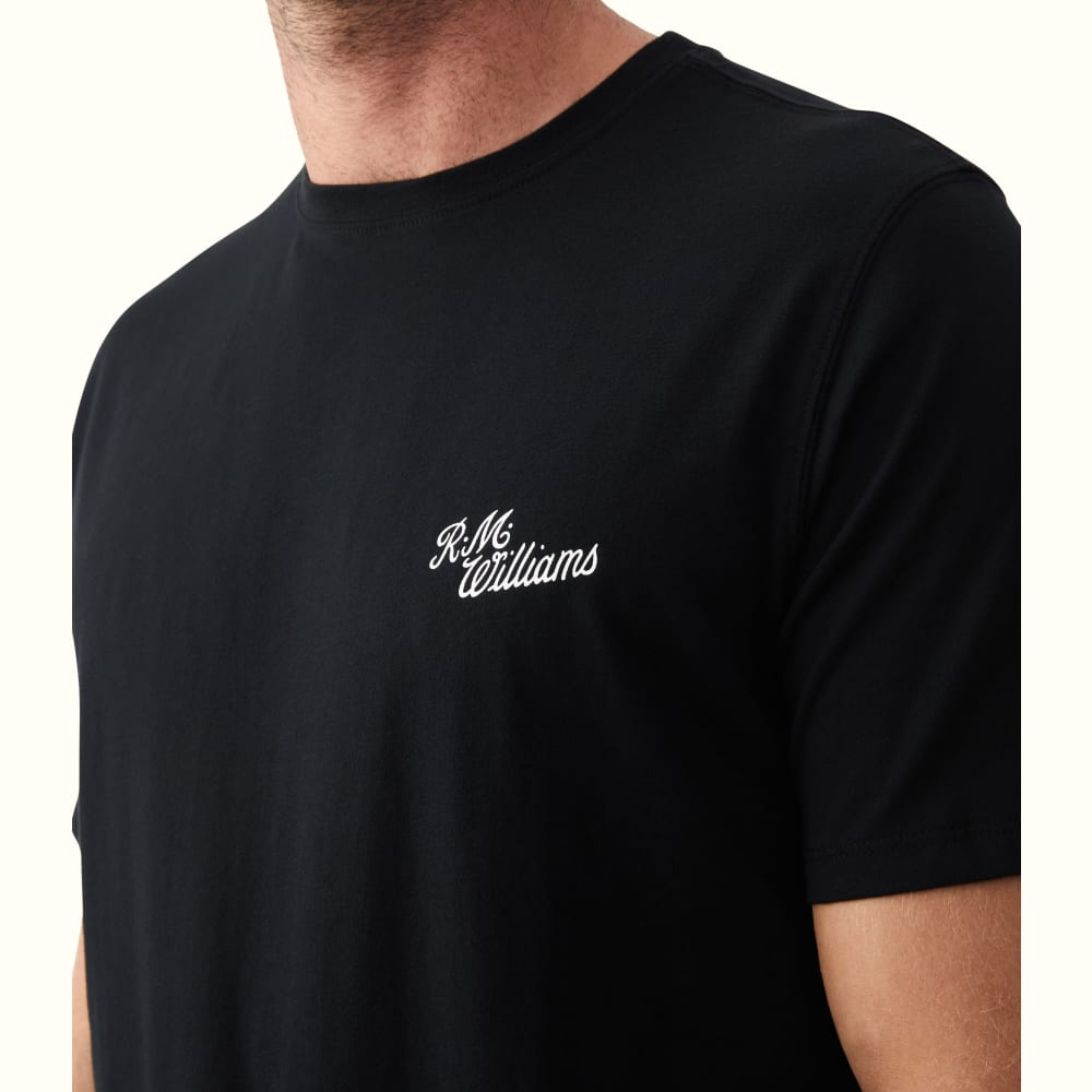 Black/White R.M.W. Script T-Shirt, R.M.Williams T-Shirts