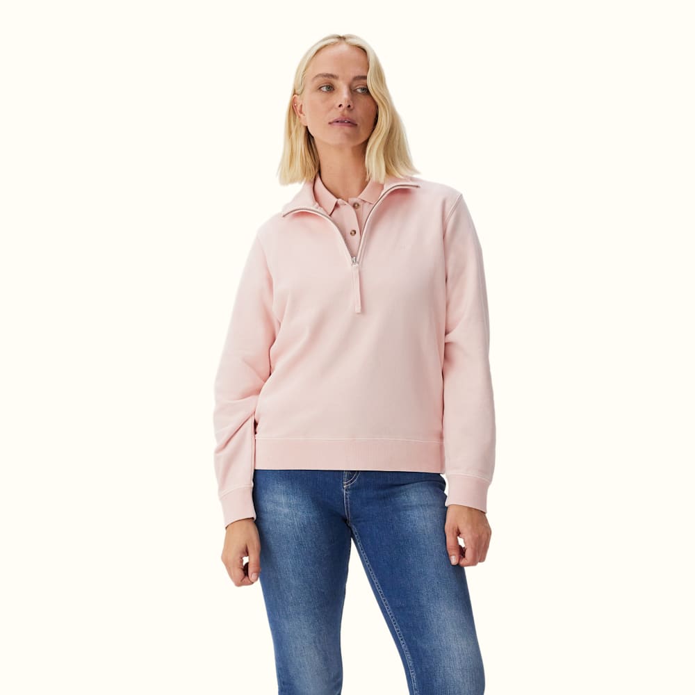 Zip neck sweatshirt womens 2025
