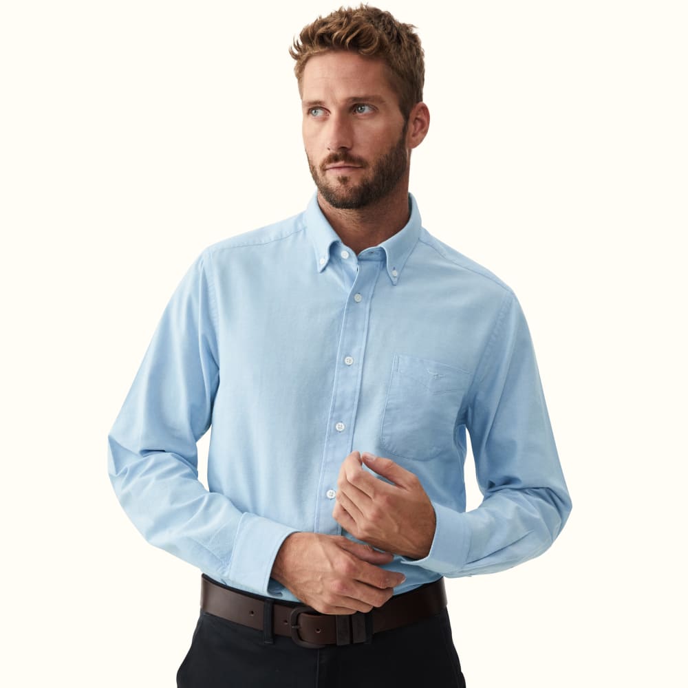 Light Blue Jervis Button Down Shirt R.M.Williams Shirts R.M