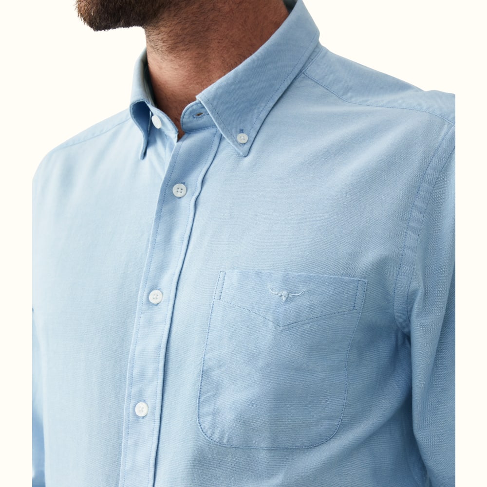 Light Blue Jervis Button Down Shirt | R.M.Williams Shirts | R.M.