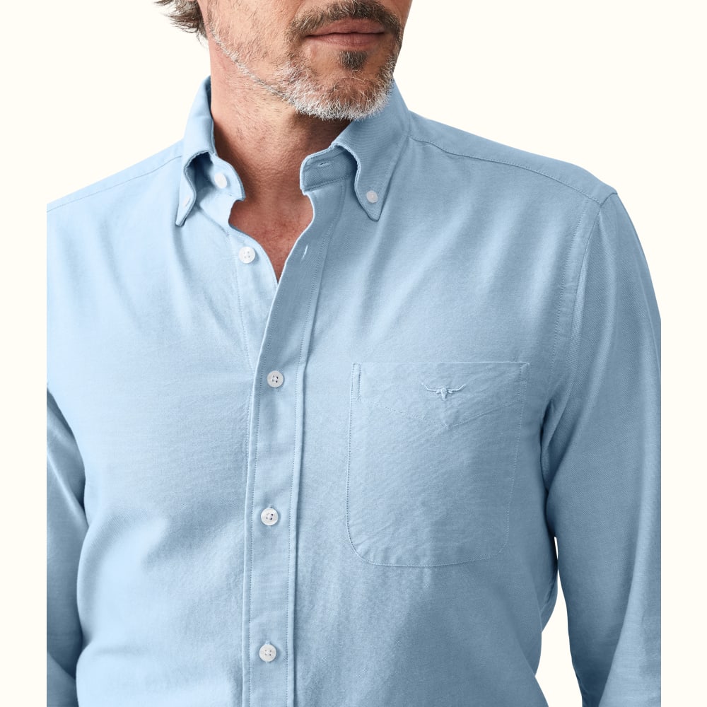 Light Blue Collins Button Down Shirt R.M.Williams Shirts R.M