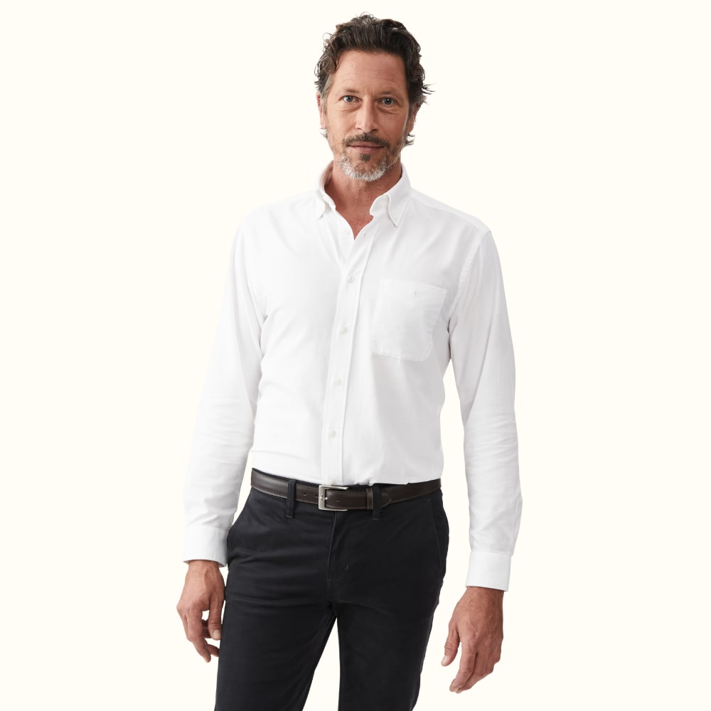 White Regular Fit Washed Button Down Oxford Shirt - Casual Shirts