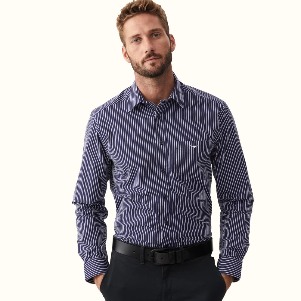 RM Williams Hervey Shirt - Navy/White Check