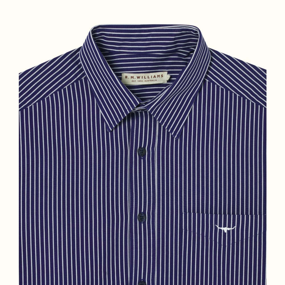 Navy White Collins Shirt R.M.Williams Shirts R.M.Williams Denmark