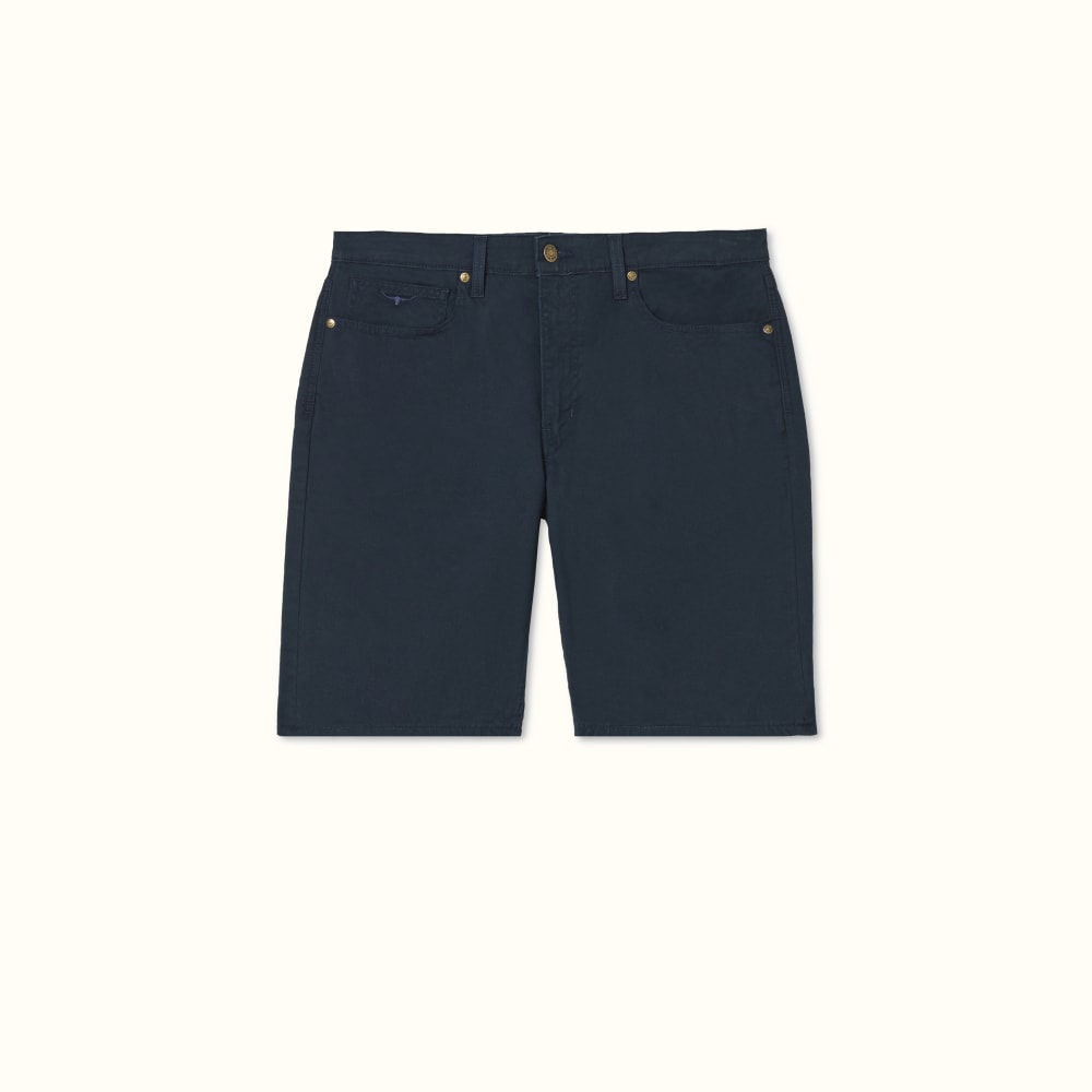 Navy denim shorts shop