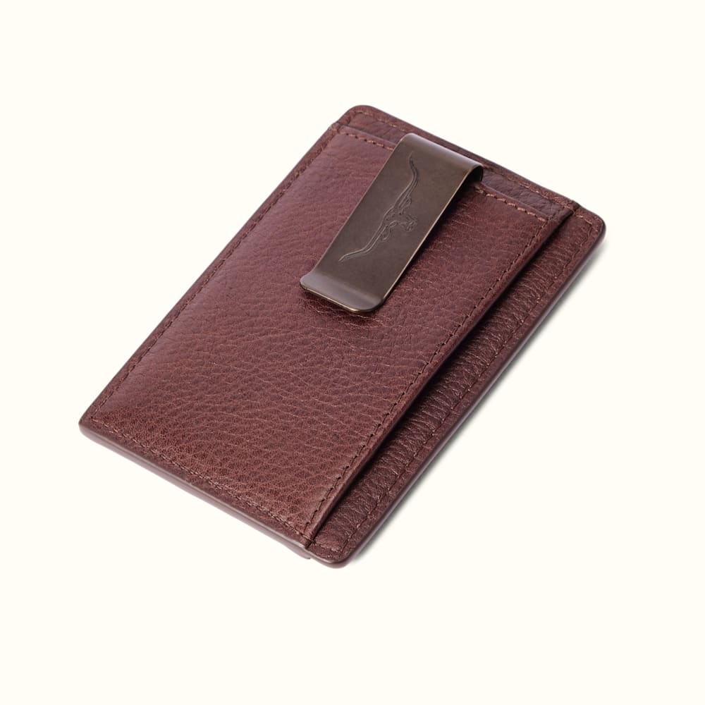 Leather card case and money clip discount