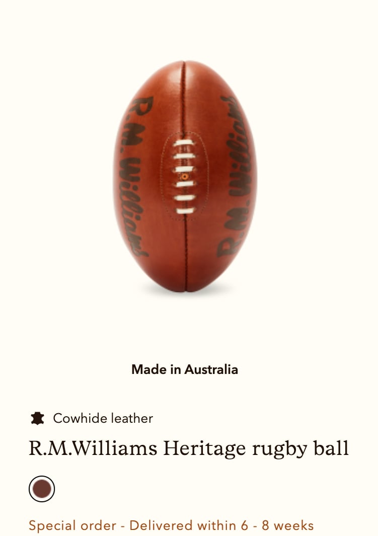 Leather Rugby Ball - Heritage Brown - Vintage Style Handmade