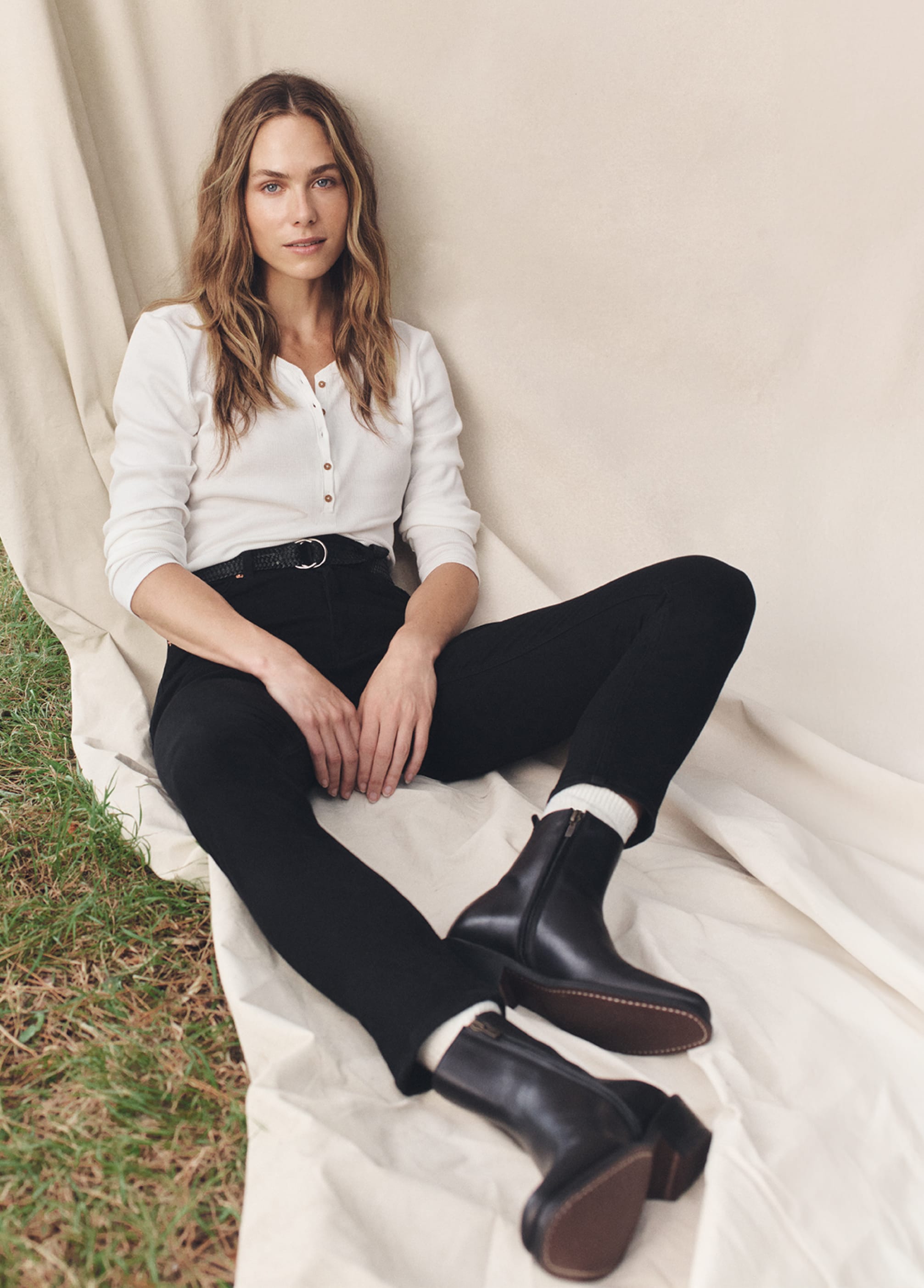 The cotton shirt, denim jean and handcrafted leather boot form our timeless Australian uniform.  