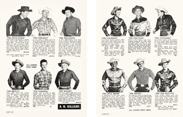 Rodeo shirts overlander, coolabah, billabing, brolga, woomera, brumby