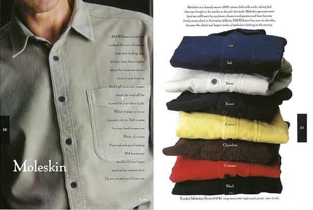 Moleskin shirts from the 90s