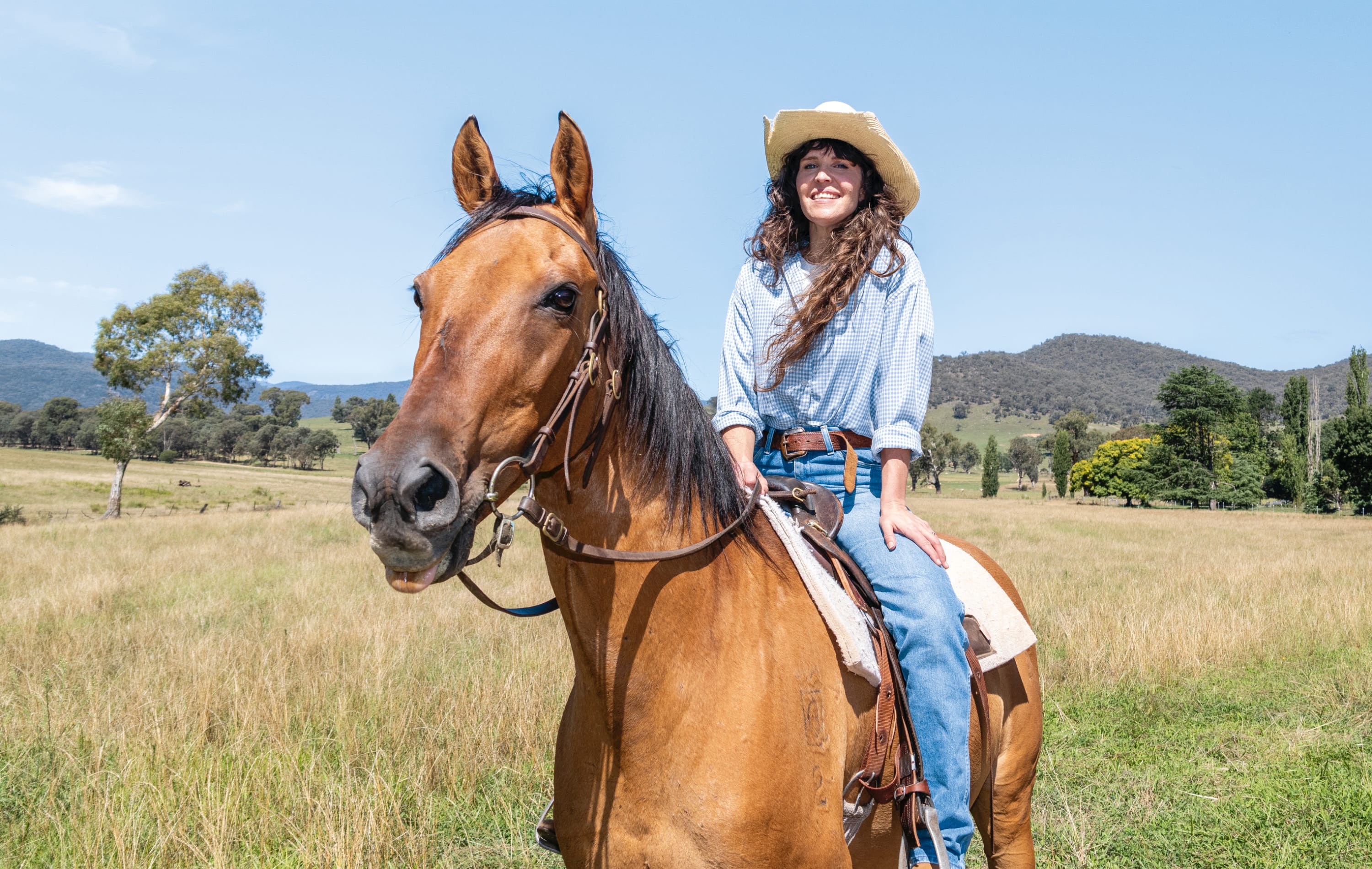 In her precious spare time, Fanny relishes any chance to take Rambler for a ride. 