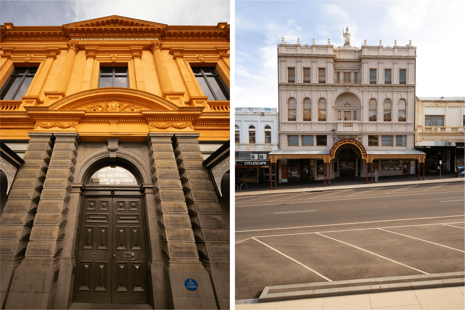  The striking facade of the Ballarat Fine Art Gallery; the design for the 3-storey home of the Ballarat Mechanics Insitute was chosen in 1868.