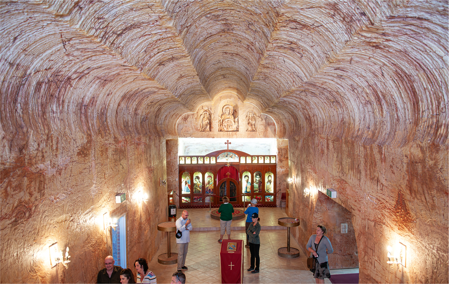  The Serbian Orthodox church in the SA opal mining town of Coober Pedy made extensive use of mining  technology to create this vaulted underground space aimed at fostering a different kind of wealth.