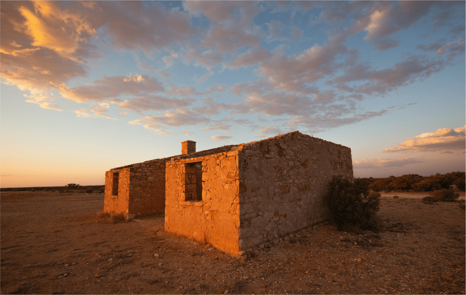 The haunting ruins of Old Carcory Homestead near Birdsville, Qld. 