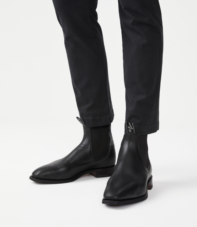 leather black chelsea boots mens
