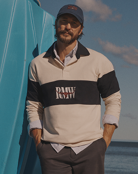 Polos and rugby jerseys.