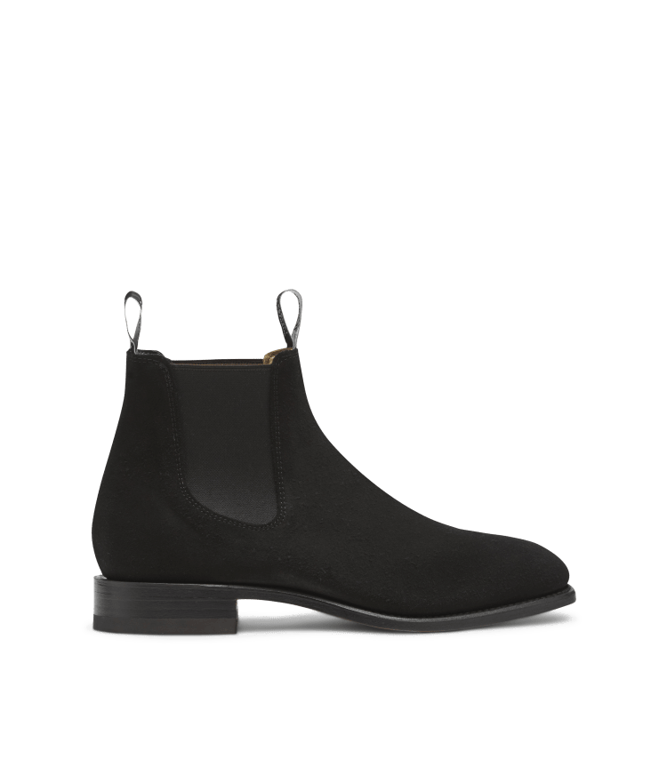 Black suede work boots online