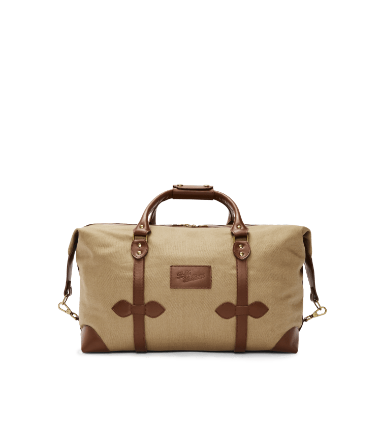 WILLIAM LEATHER ZIPPERED DUFFLE BAG, MADE IN USA