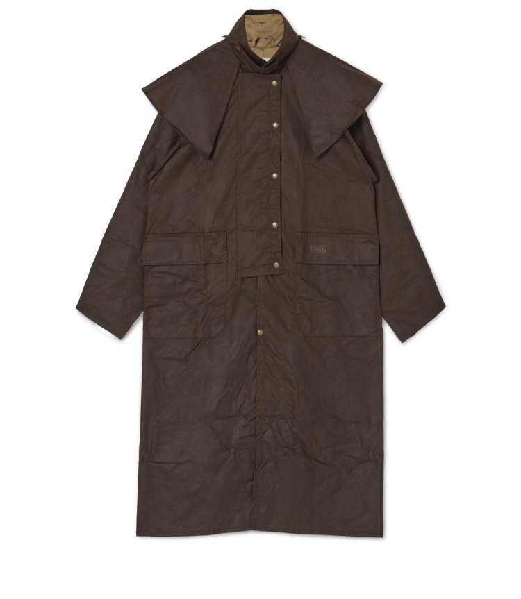 Australian Full Length Duster Outback Coat in Nubuck Cowhide Leather