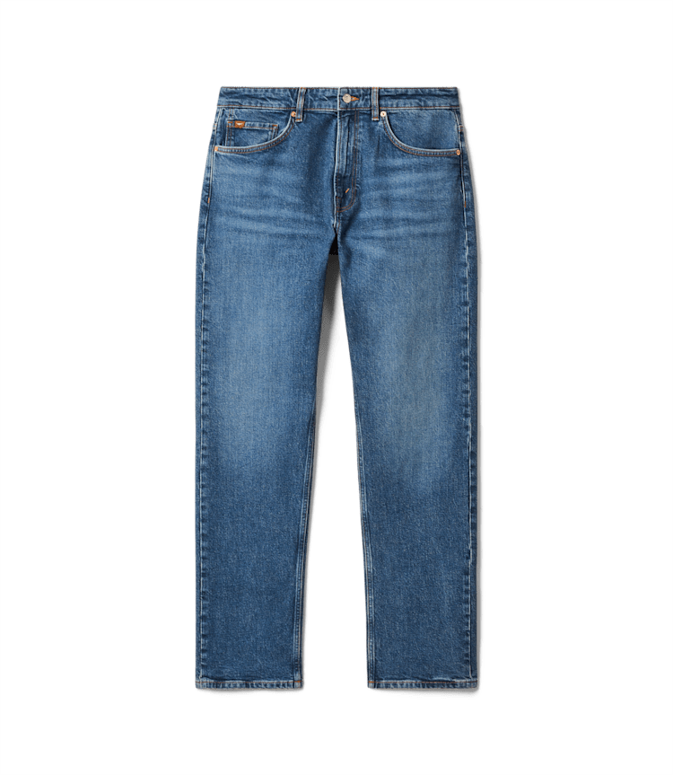 関税なし 送料無料 Denim Flock jeans Song Jeans Womens 0/24 Blue Denim Classic Mom Jean Cropped