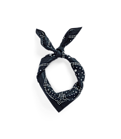 Polka-dot linen bandana