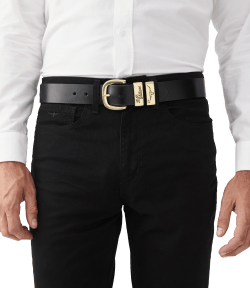 1 1/2" 3 piece solid hide belt