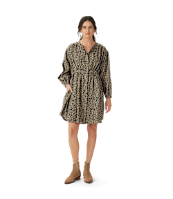 Imprint linen dress