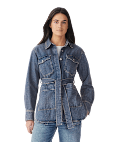 Evelyn denim belted jacket