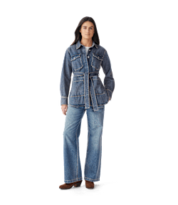 Evelyn denim belted jacket