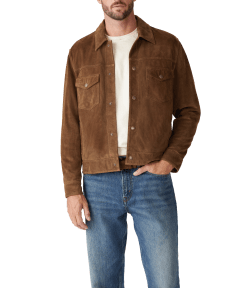 Duffy suede trucker jacket