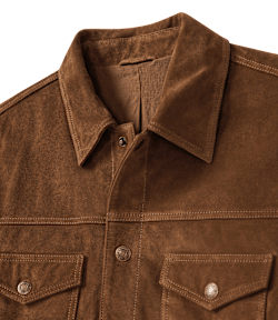 Duffy suede trucker jacket
