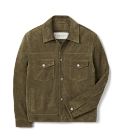 Duffy suede trucker jacket