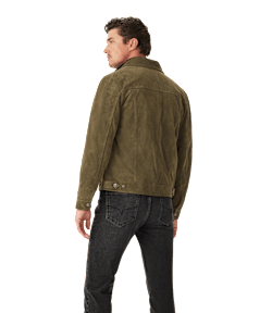 Duffy suede trucker jacket