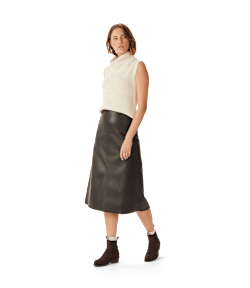 Gore leather midi skirt