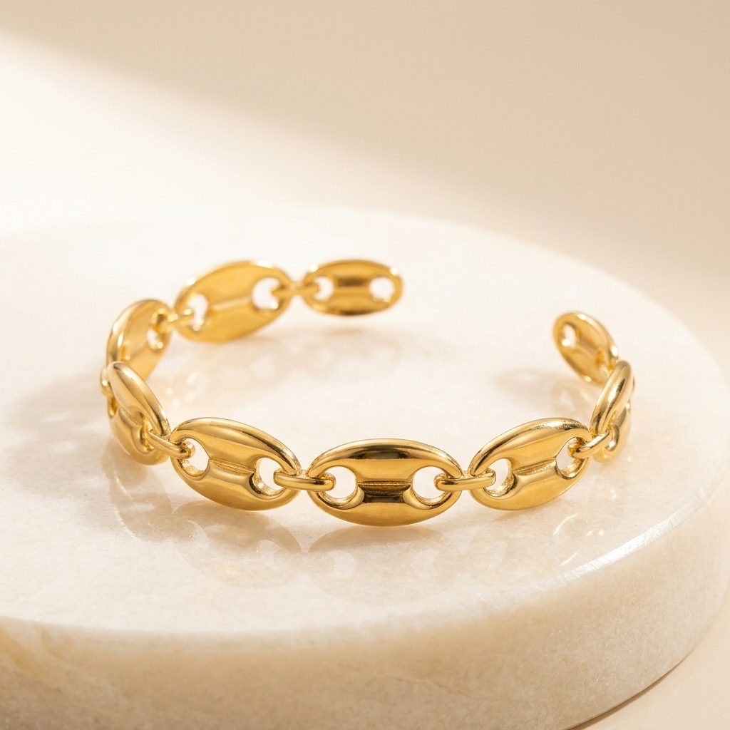 Cowries inspired Link Bracelet