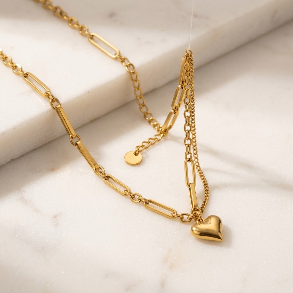 Heart Paperclip Necklace only
