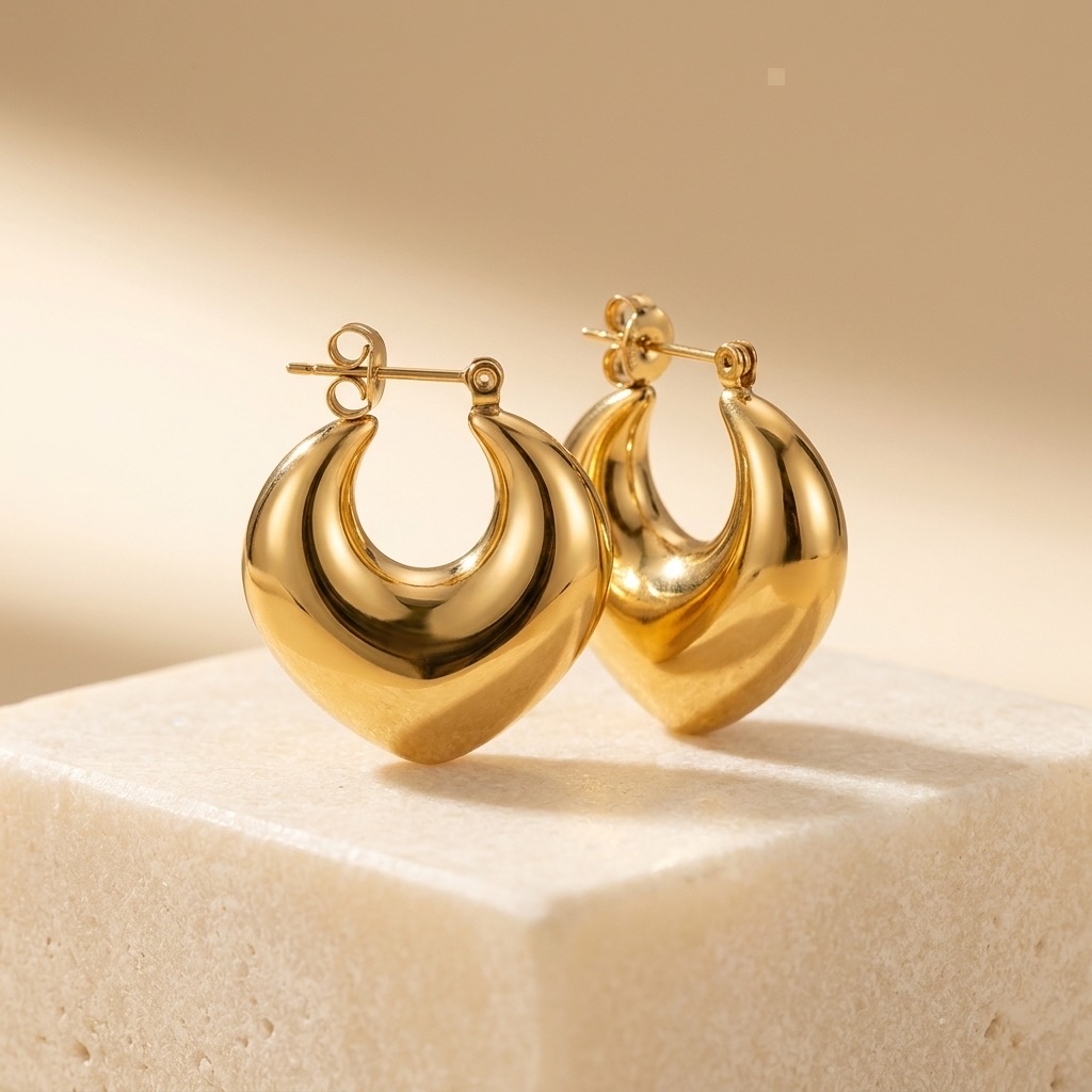 Luna Glow Dome Hoop Earrings