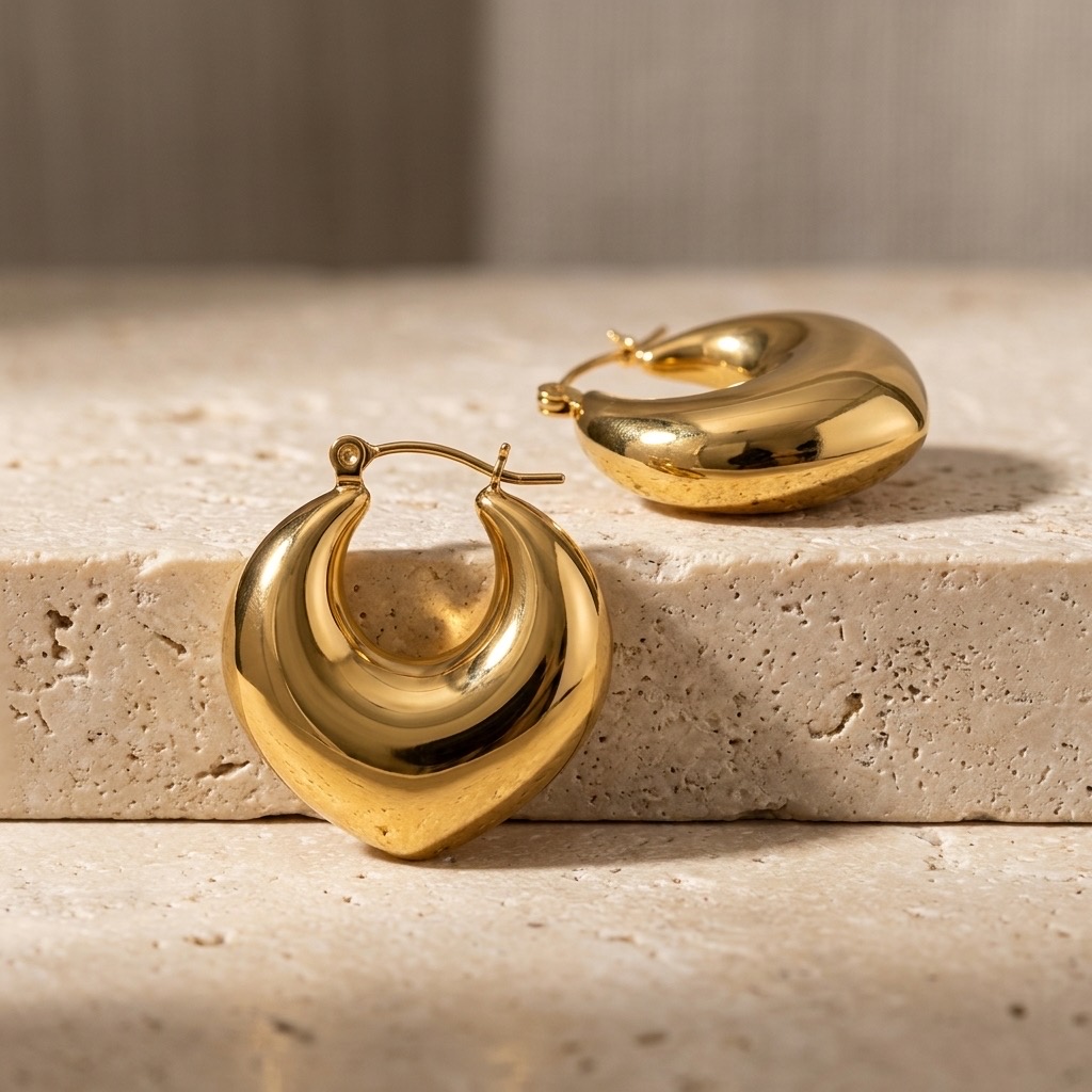 Luna Glow Dome Hoop Earrings