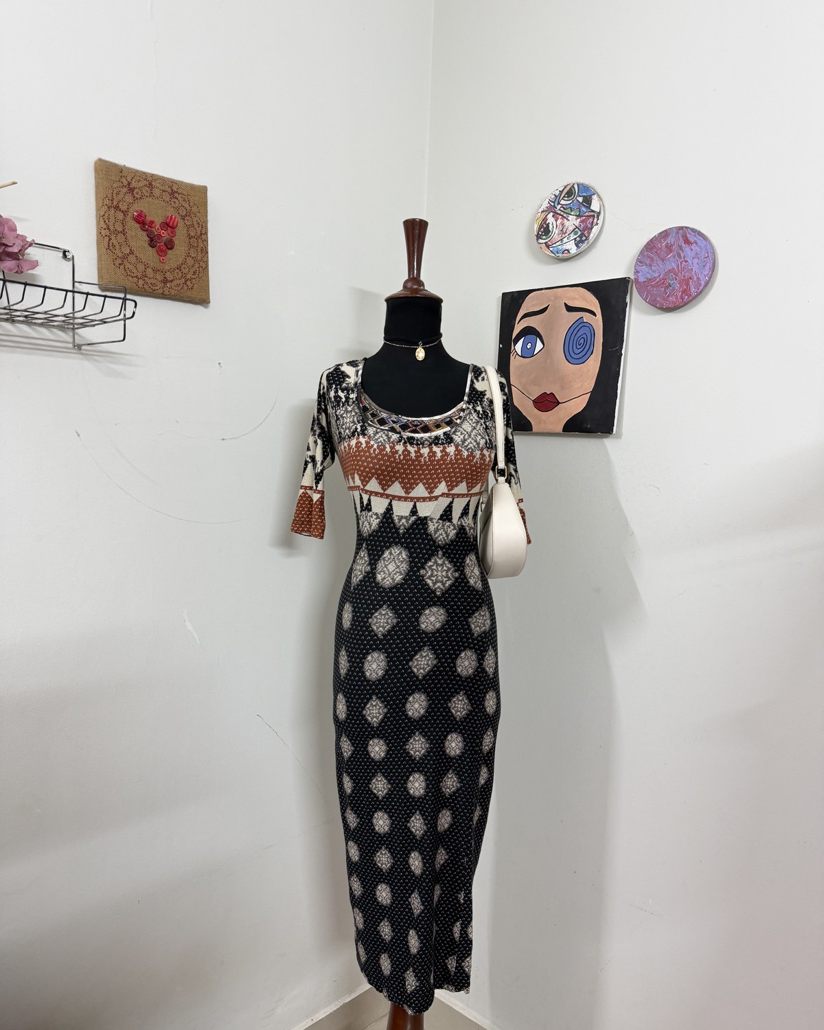 Bodycon Bohemian Dress with Mesh Back