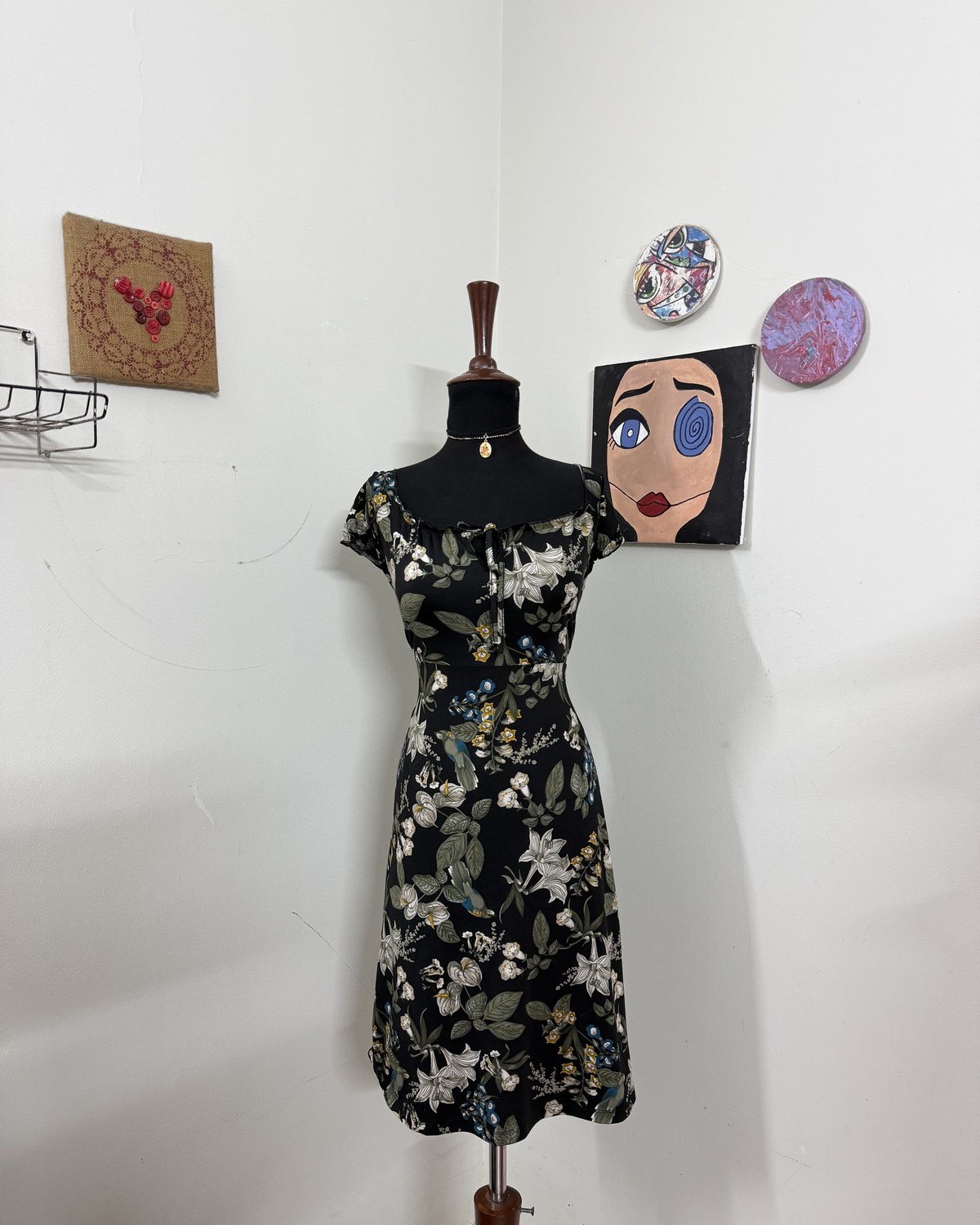 Floral Black Dress