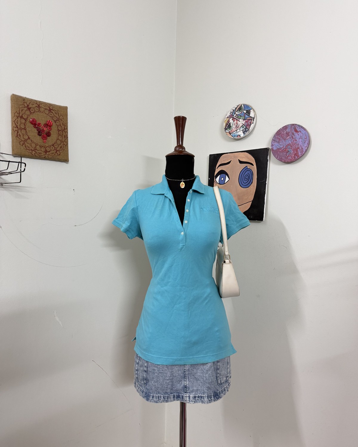 Sleeveless Light Blue Shirt
